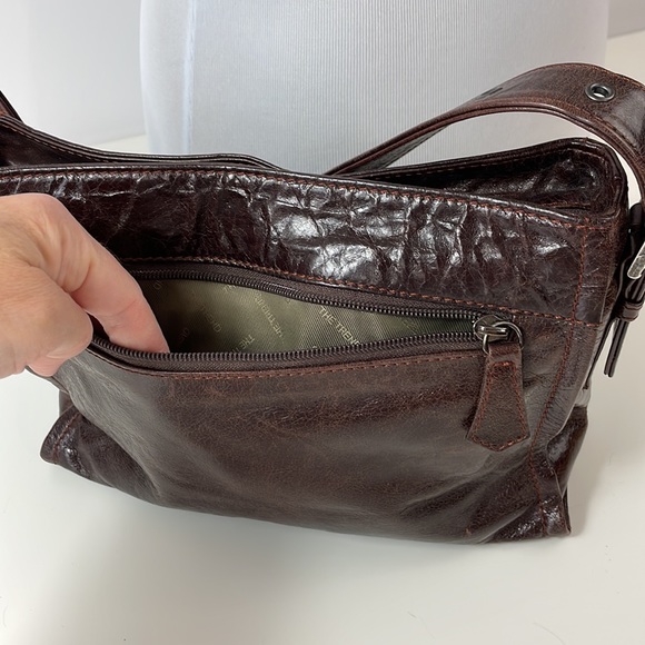 THE TREND brown Leather crossbody / shoulder bag - Picture 6 of 16
